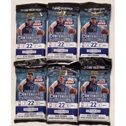 (6) 2020-21 Panini Contenders Basketball Value Packs 6 Pack Lot Fat Pack Cello Pack Factory Sealed NBA Cards Lamelo Ball RC ?