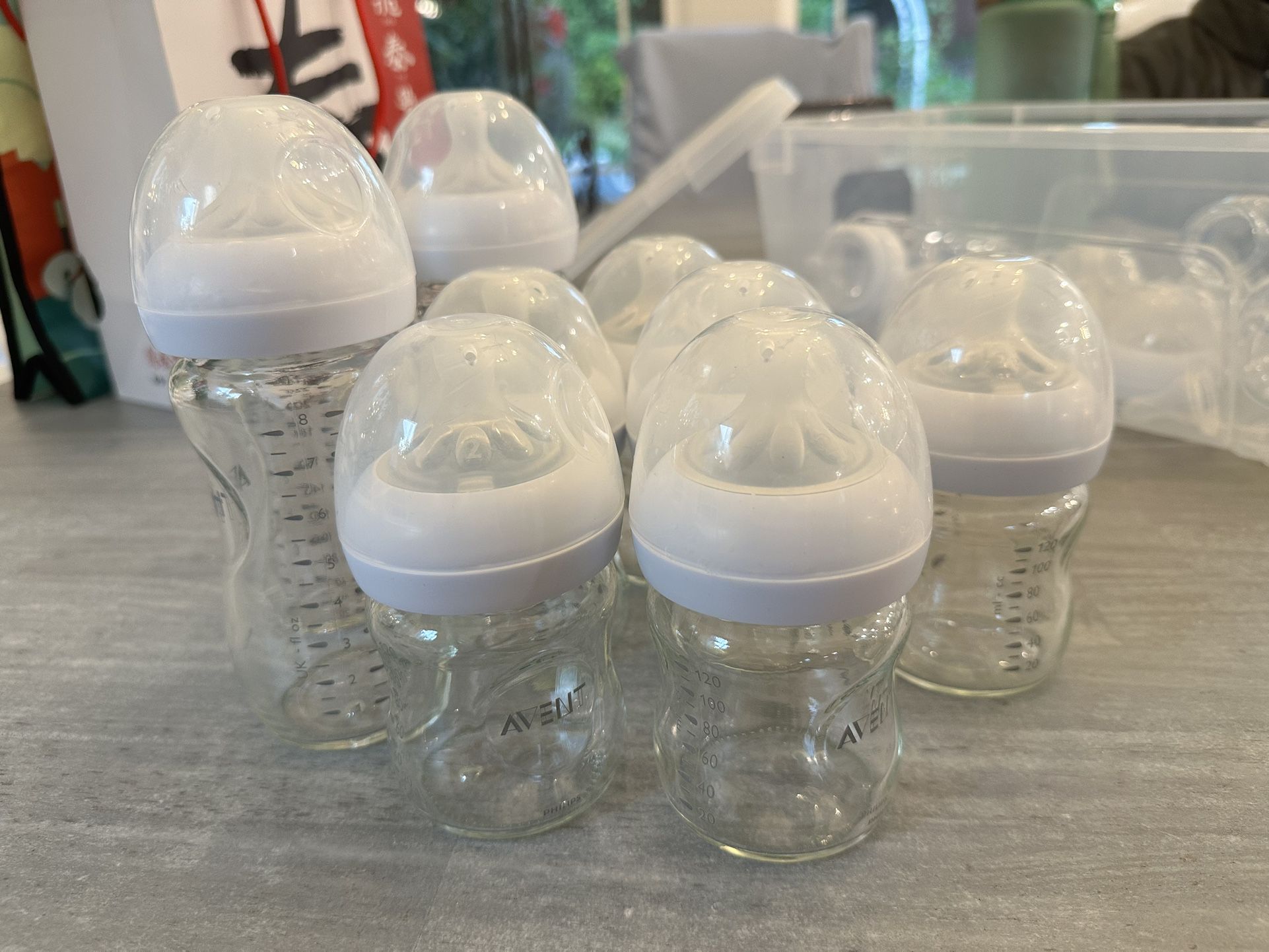 9 Avent Glass Baby milk Formula Bottles 8oz And 4oz