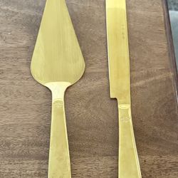 Gold Cake Cutting Set