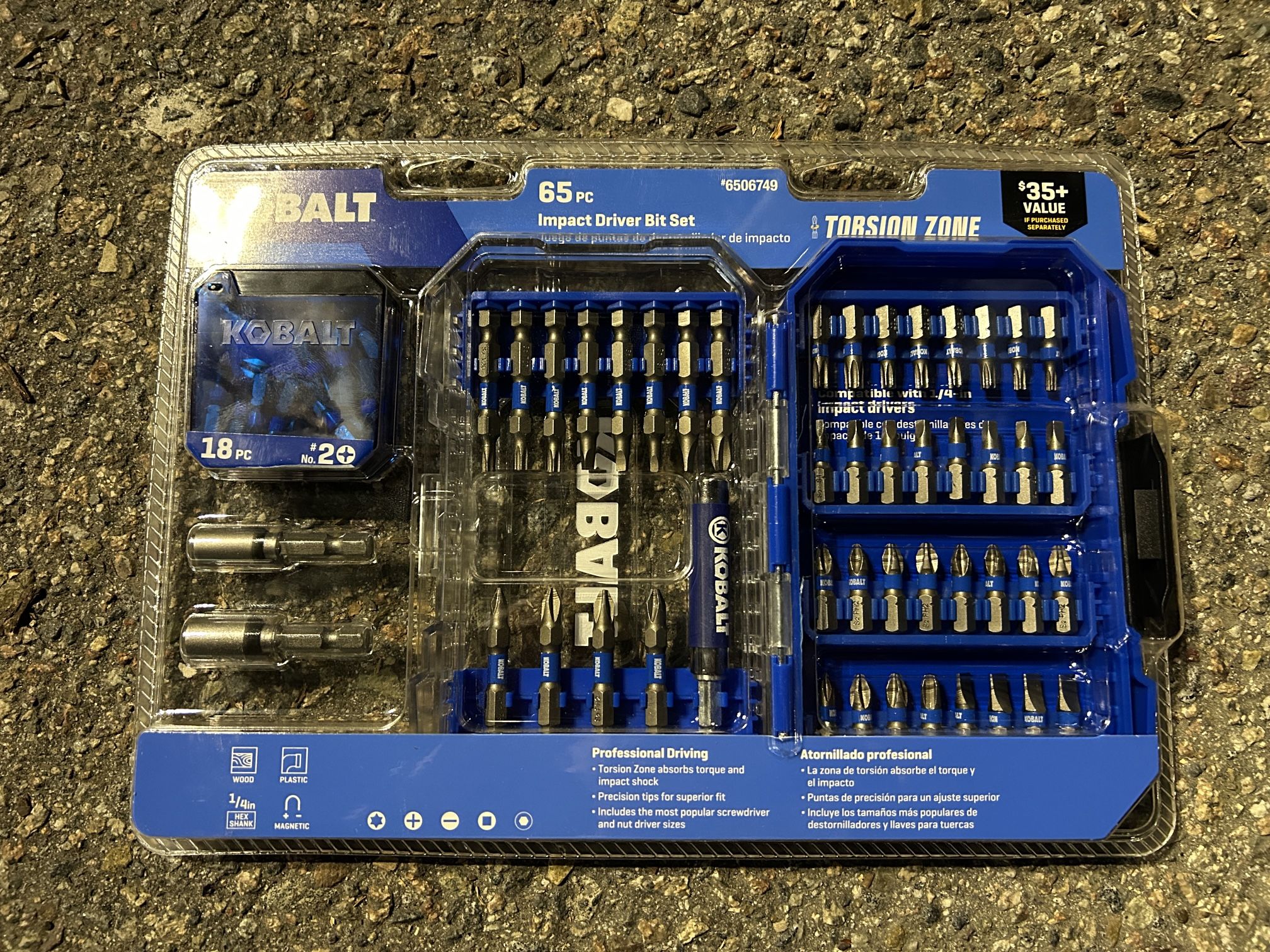 Kobalt 65 pc impact drill bit set