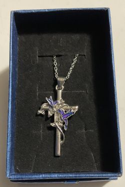 NEW CROSS & HUMMINGBIRD NECKLACE
