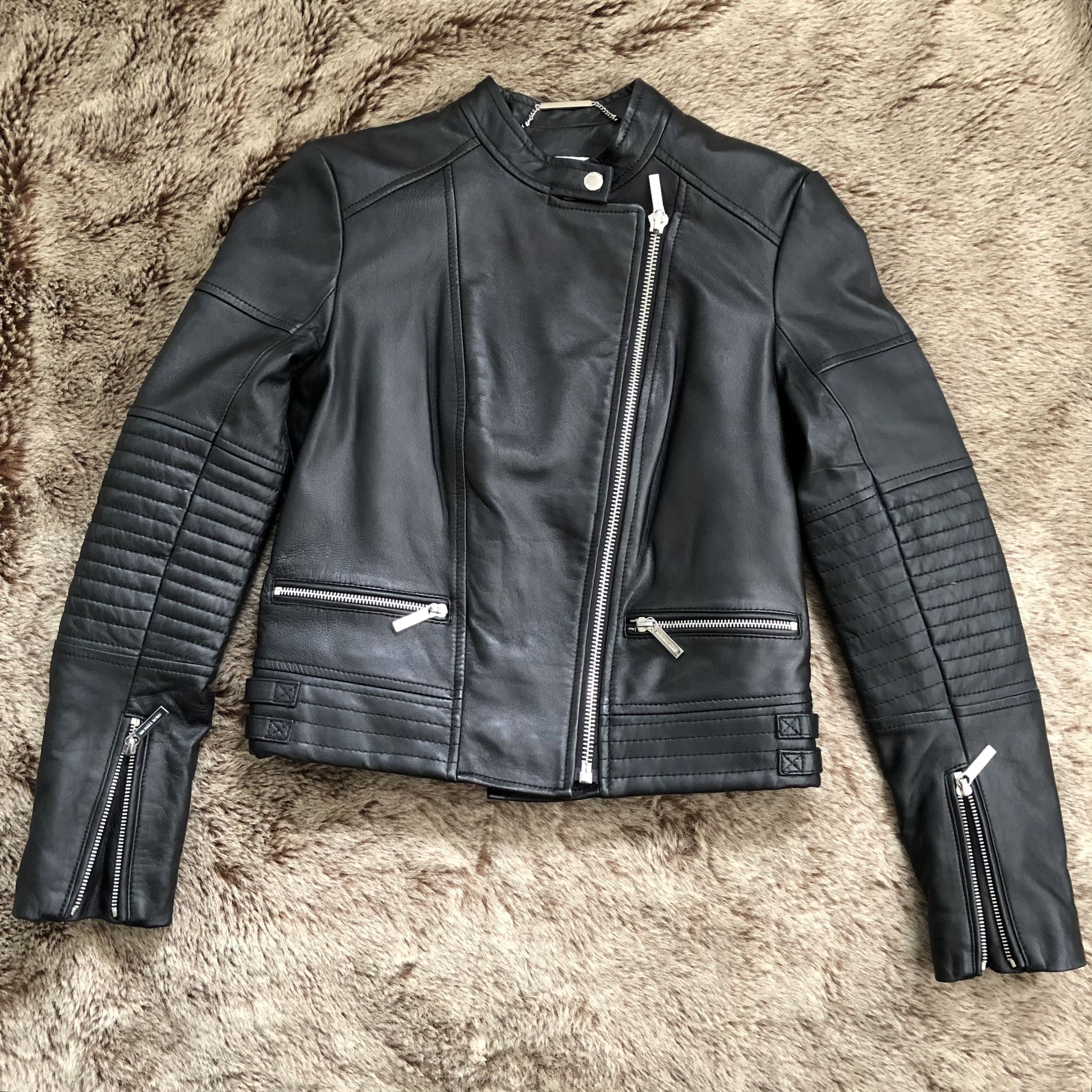 EUC Michael Kors Genuine Leather Moto Jacket