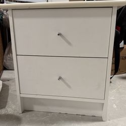 Side Table /White 2-Drawer Nightstand