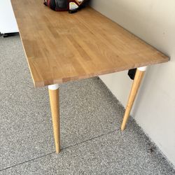 Wooden Table with Tapered Legs