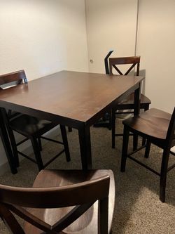 5-Piece Wooden Dining Table Set (Table + 4 Chairs)