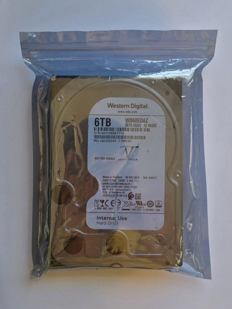 Western Digital 6TB SATA Hard Drive low hours $60