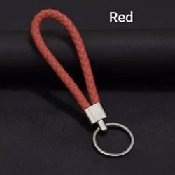 Red Leather Keychain