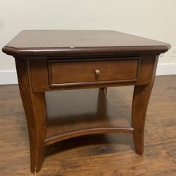 Solid Wood Accent / End Table — Rich Cherry Finish — 23H x 29W x 36D