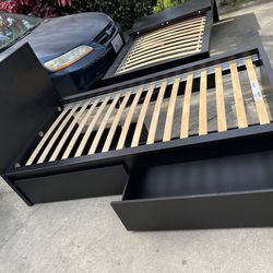 Ikea Bed Frame Twin Size With Storage (One Bed)