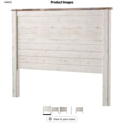 Ashley Farmhouse Style Headboard (Queen)