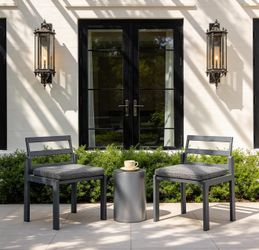 Patio Dining Chairs Set of 2, 420lbs Heavy Duty Outdoor Metal Chairs with Removable Cushions, 105° Ergonomic Back, Weather & Rust Resistant Furniture 