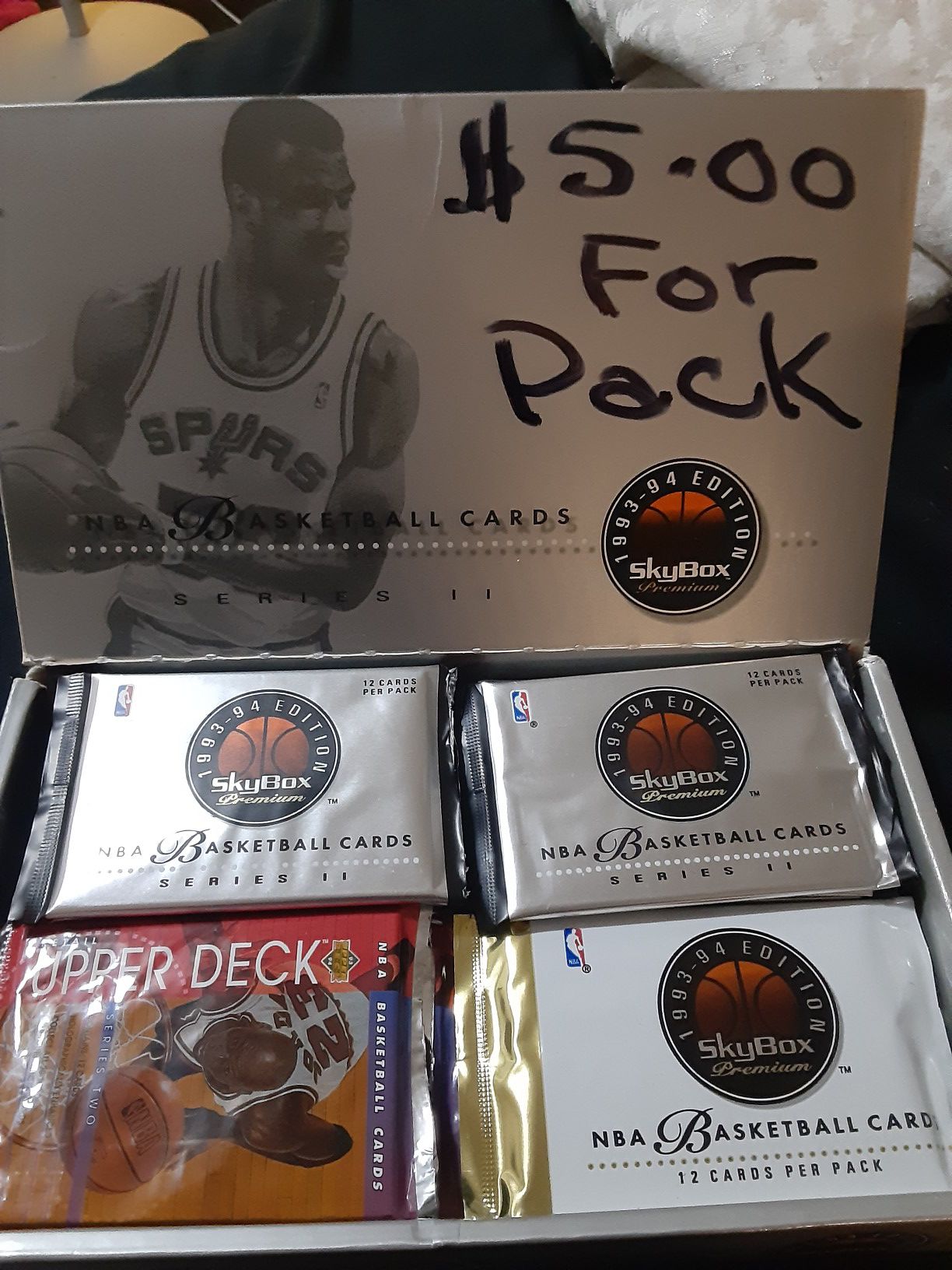 3 Basketball cards box of 36 packs