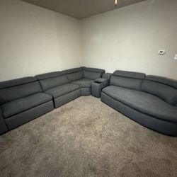Gray Sectional Couch And Loveseat
