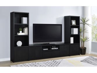 Winfield Black 3-piece Entertainment Center 78-inch TV Stand