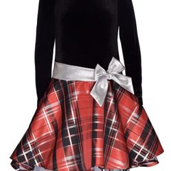 Bonnie Jean Big Girls Velvet Bodice to Plaid Skirt Party Dress  Size: 6   