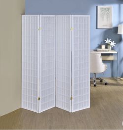 Brand New, 4 Panel Shoji Screen White 68 “ W x 70.25 “ H 
