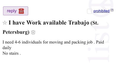 Work Trabajo available!!