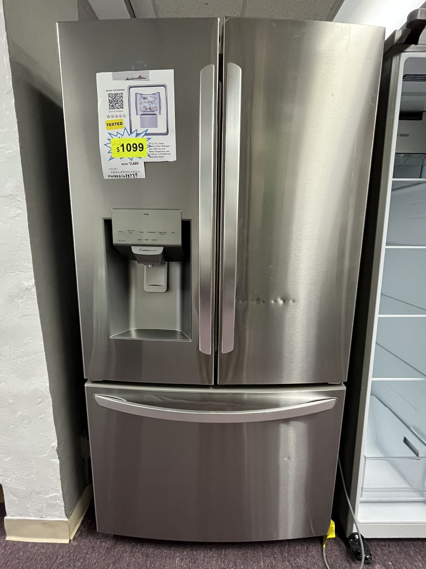 July 4th Promotion! Refrigerator LG Stainless Steel W/ Water Ice On Door Fridge 