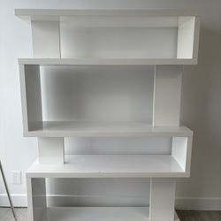White Geometric S Shaped Bookshelf