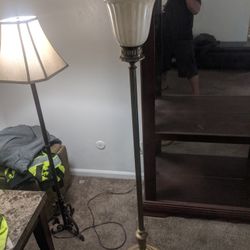 Brass Pole Lamp For Sale. Very Nice And Vintage! Works Great