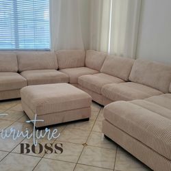 Extra Large Sectional Sofa - Available In Beige Or Gray