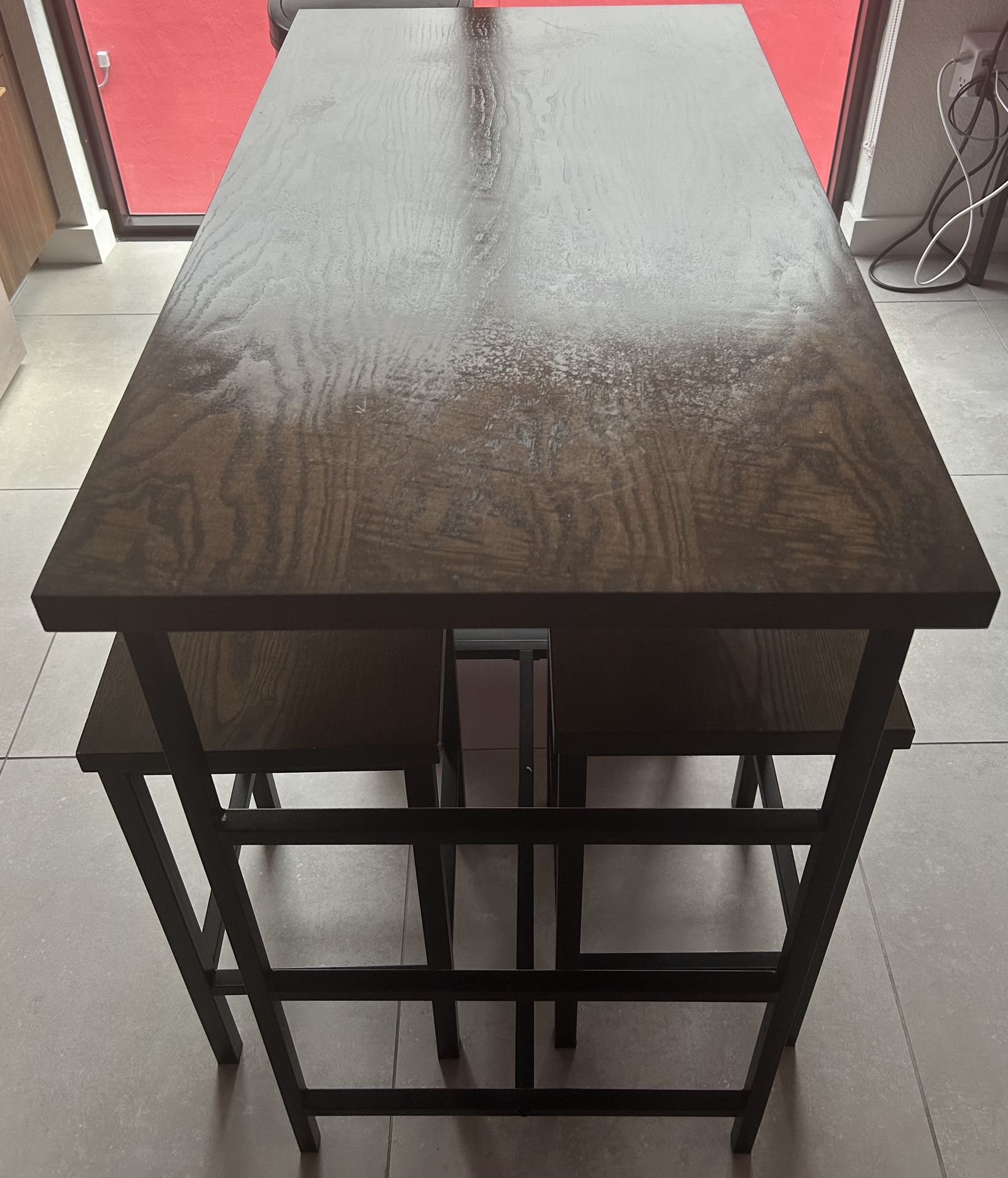 Bar-Height Table Set with Shelves