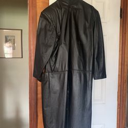 Ladies leather black coat