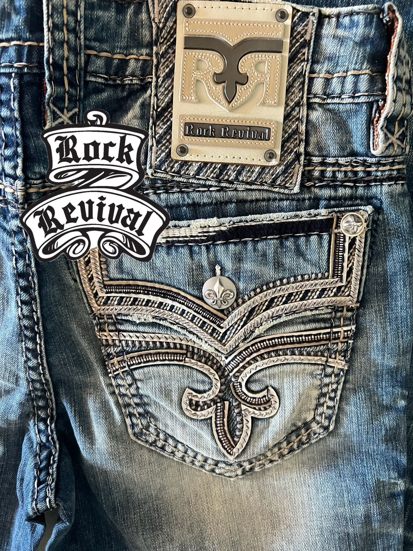 Men’s Size 32x34 Rock Revival Jeans - STRAIGHT FIT - BRAND NEW!!!