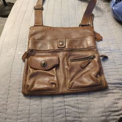 Roots Leather Crossbody Purse