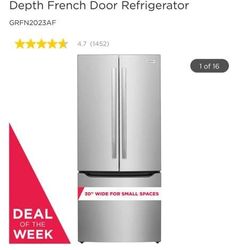 Frigidaire brand new stainless steel steel French door fridge with warranty 30in wide