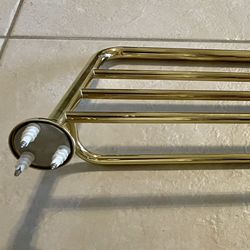 Brass Wall Mount Towel Bar And Shelf