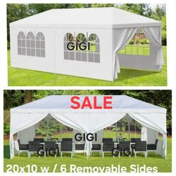 10x20 Canopy with 6 Sidewalls and Windows, Outdoor Instant Canopy Tent for Parties