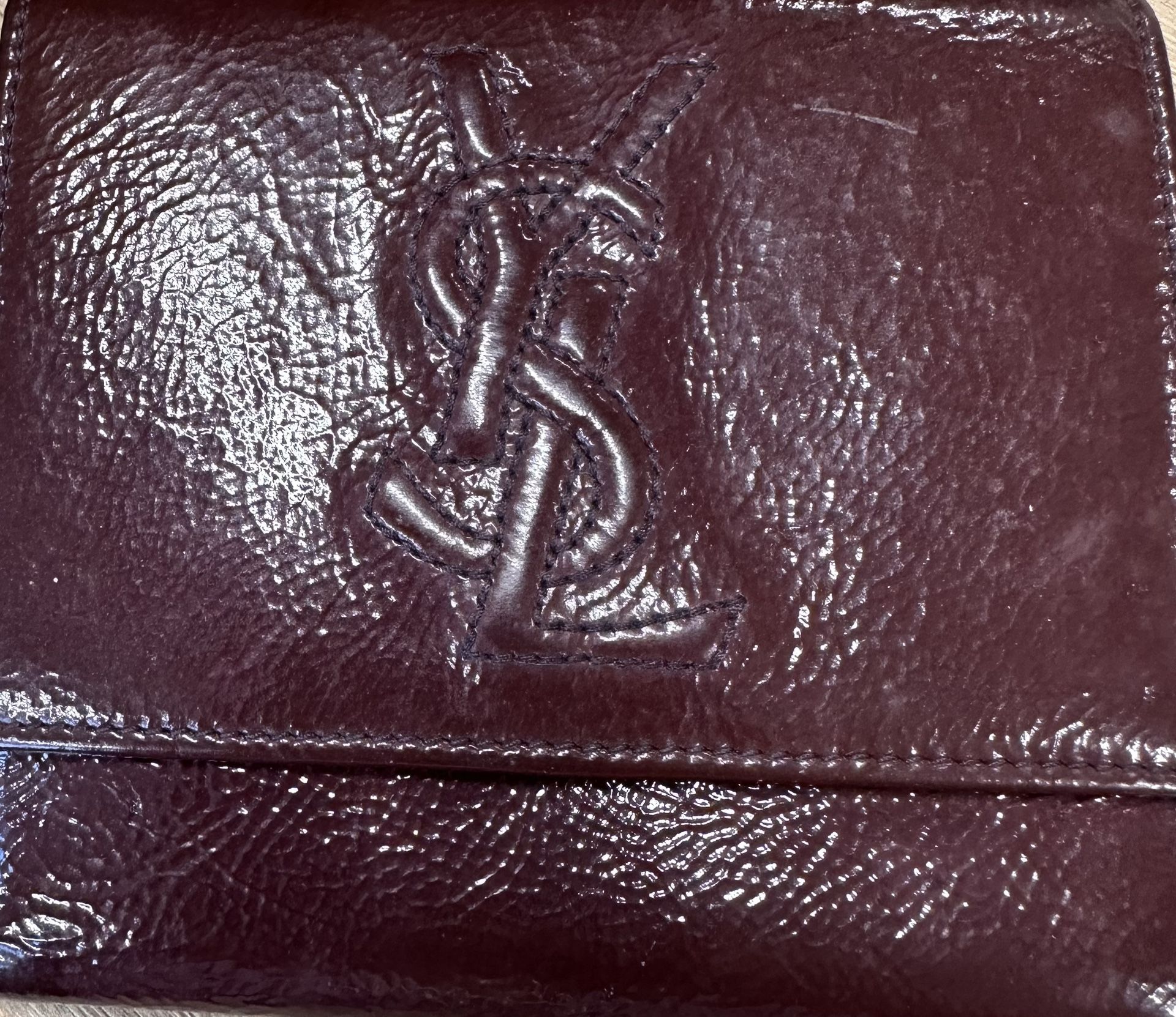 Small Patent Crinkle Leather Wallet 