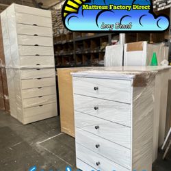 Five Drawer White With Metal Handles New Chest Compressed 