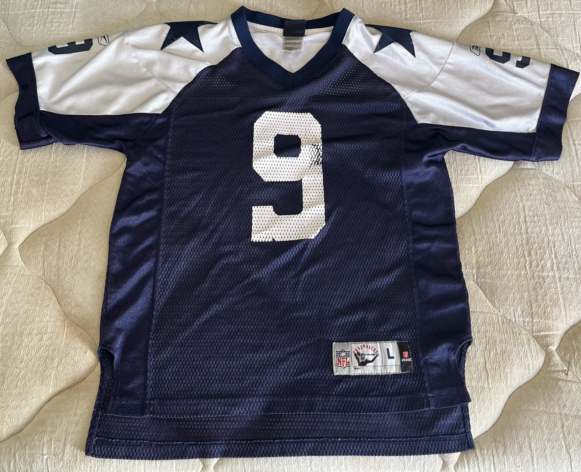Reebok VINTAGE collection NFL Dallas Cowboys Throwback Jersey #9 Tony Romo Sz Youth Large