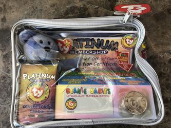 Ty Beanie Babies Official Club Platinum Edition Membership Bag 1999 NEW/SEALED