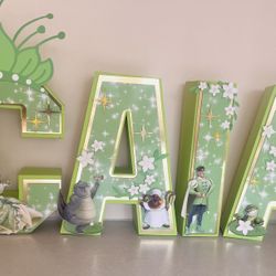 3D Letters for Birthday Centerpieces Tiana. Theme