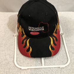 Peterbilt Wisconsin Black With Flames Adjustable Hat