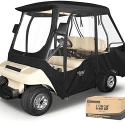 10L0L Black 4-Passenger Golf Cart Cover- for Club Car DS Models