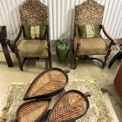 Vintage Renaissance His & Hers Chairs 