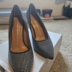 Report Black Rhinstone Heels
