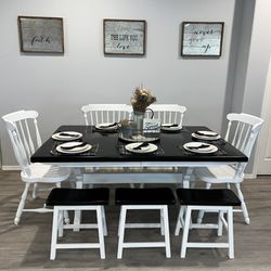 $350/set firm - Farmhouse kitchen table set / dining set- delivery available for a fee