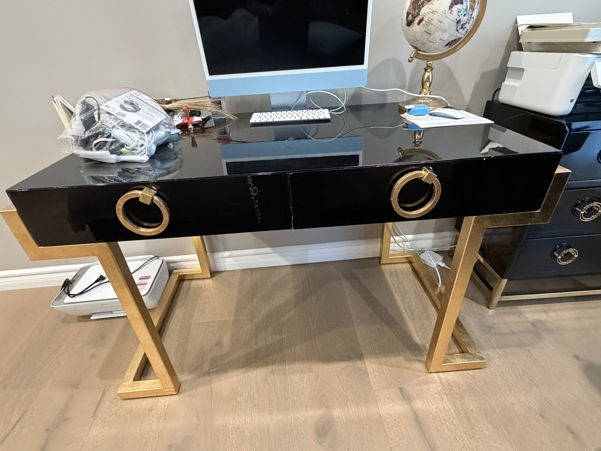 Gold And Black Desk