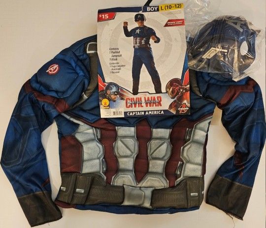 Captain America Civil War Halloween Costume Kids Large 10-12