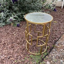 Gold Mirror Top Side Table