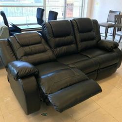 [SPECIAL] Vacherie Black Reclining Sofa