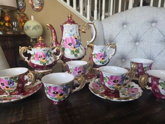 Porcelain Tea Set with Floral Design