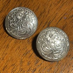 Sterling Silver Floral Design Earrings 