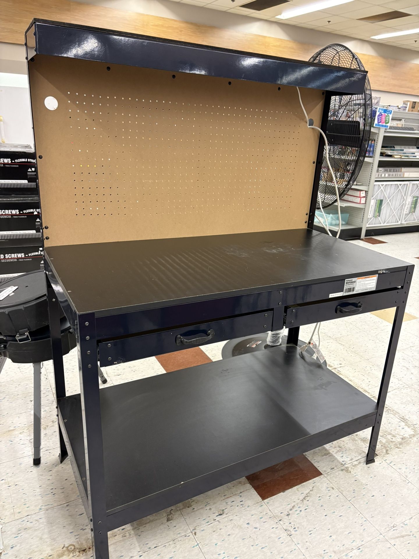 Multi Purpose Workbench w/Pegboard, Light, And Power Outlet