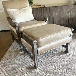 Oversized Bergere Chair and Ottoman